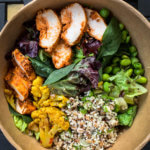 healthy packed salad closeup