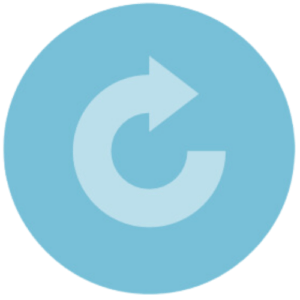 blue icon of a circular arrow