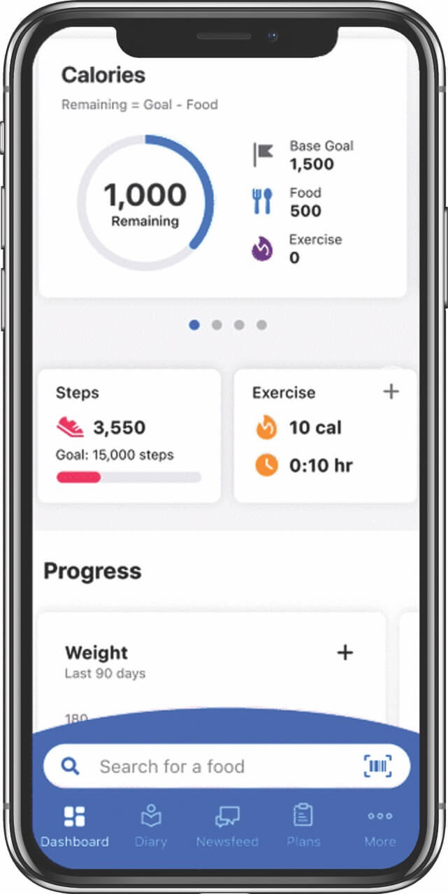 screenshot of the my fitness pal app Staff picks mind and body apps