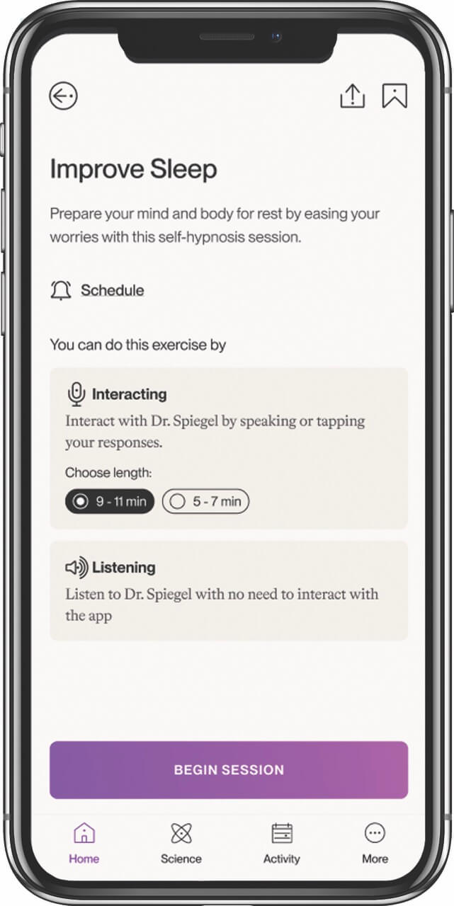 screenshot of the reveri app - Staff picks mind and body apps